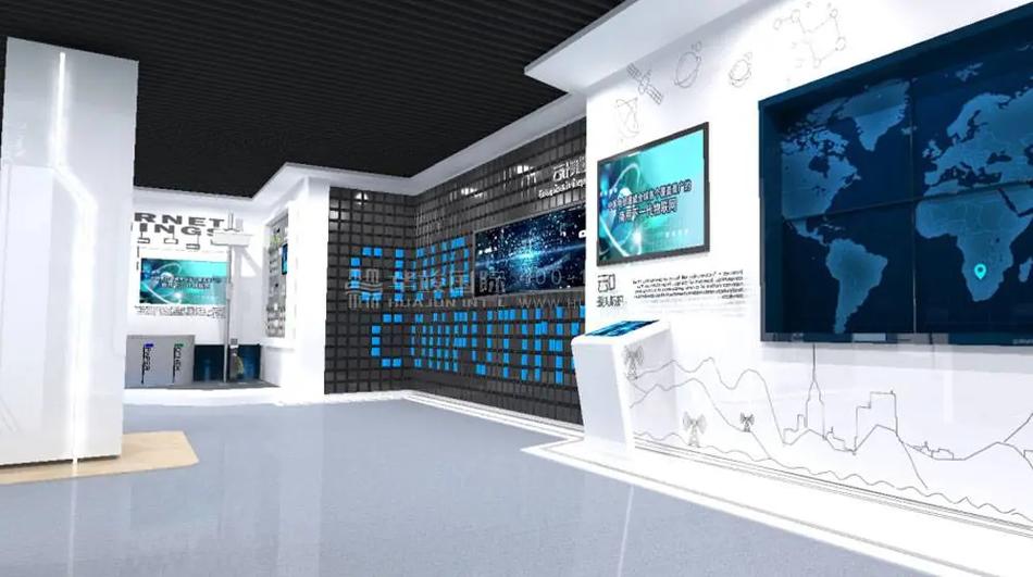 智啟未來 經(jīng)典藍白與多媒體交融的城市智慧展廳設計